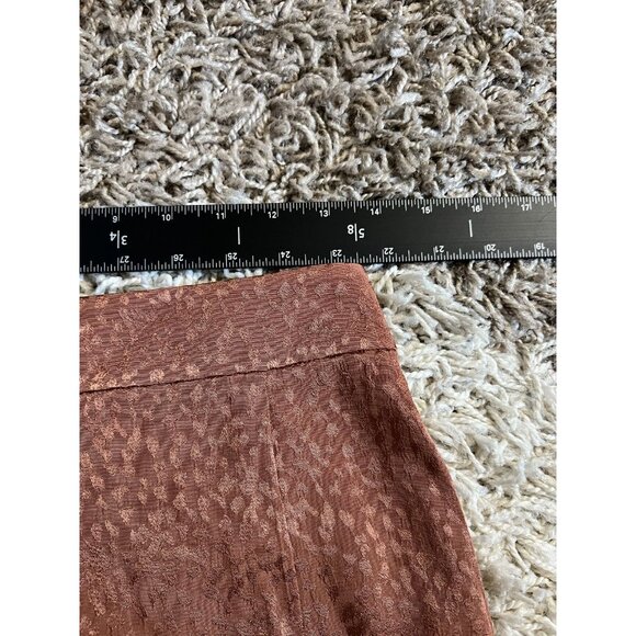 MADEWELL Midi Skirt Women 2 Flounce Hem Cheetah Jacquard Brown ND132 - Picture 9 of 11